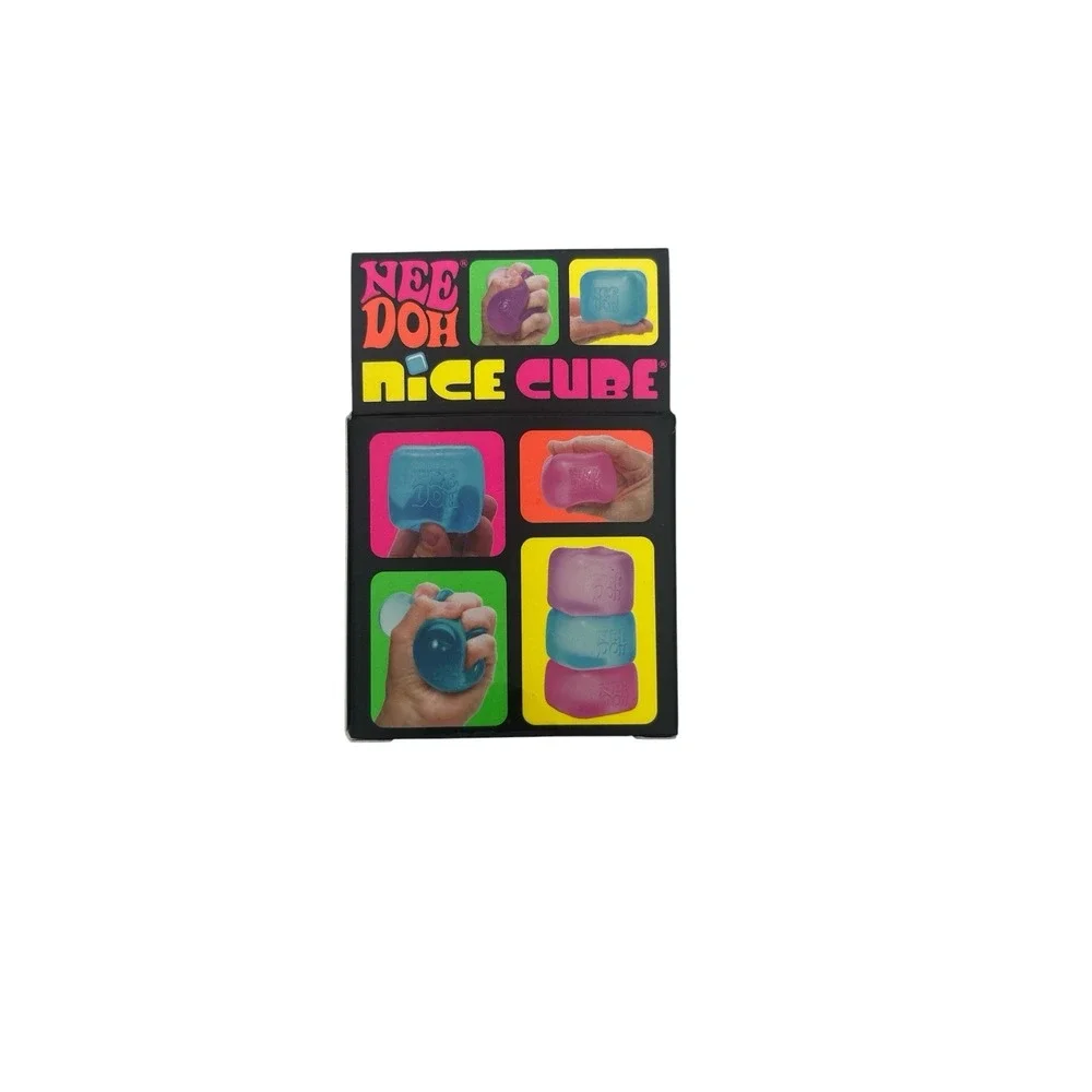 NEW Nee Doh Nice Cube Super Solid Squish! Blue Stress fidget relief toy